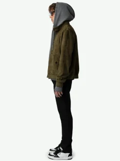 Online Zadig & Voltaire Lonni Suede Jacket Kakicanvas